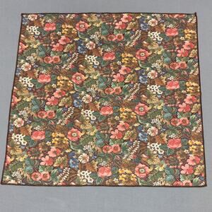 VINTAGE 70s Woodland Cottage Brown Floral Table Setting Cloth Napkins Set of 8